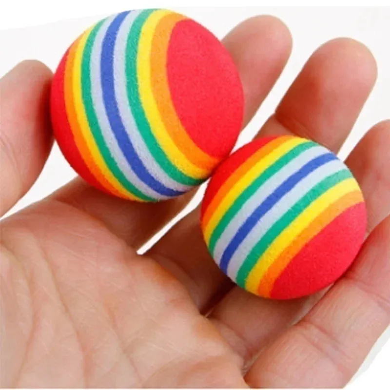 10-Pack Rainbow Chew Balls for Dogs – Durable EVA Play Balls