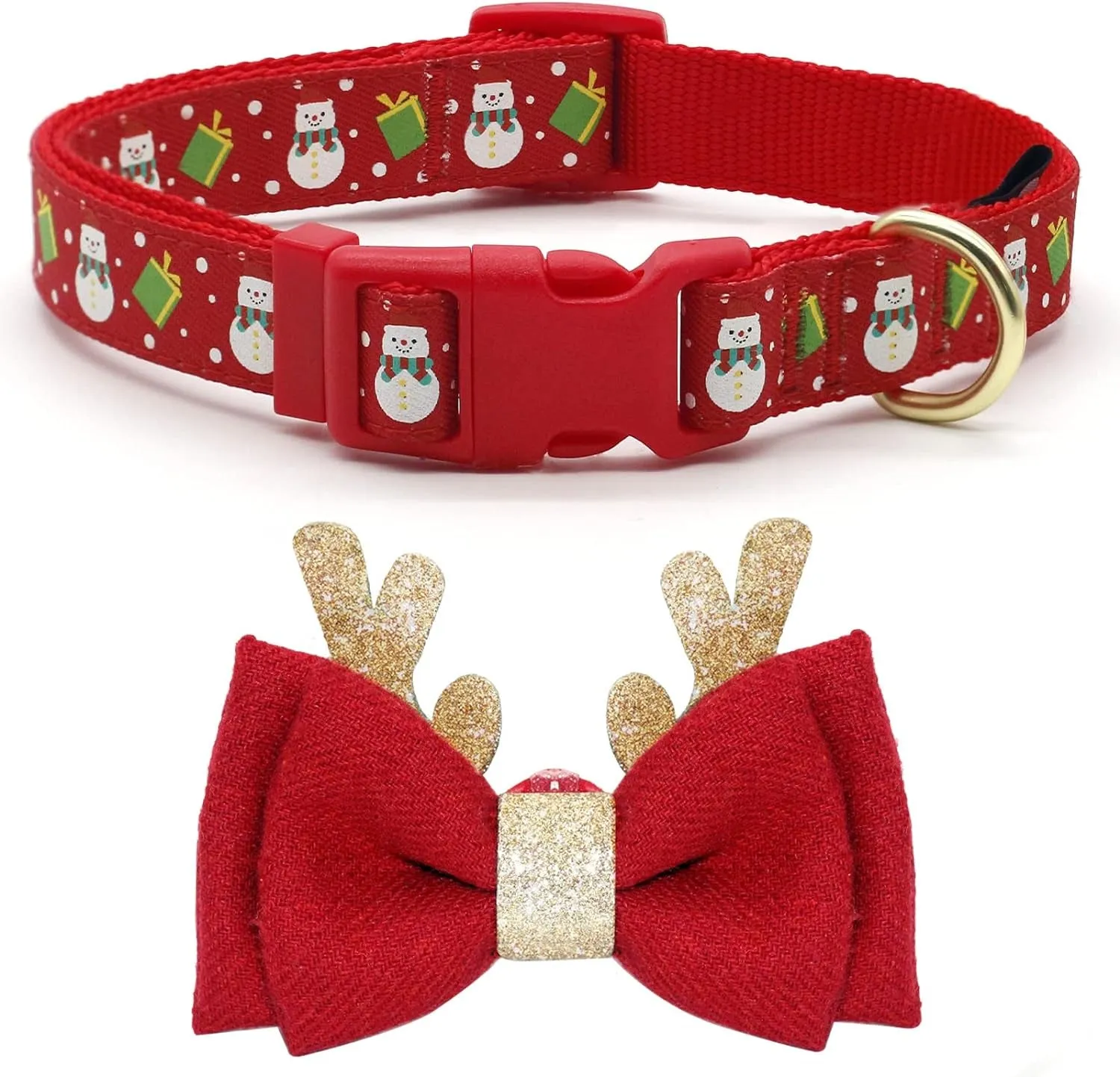 Adjustable Christmas Dog Collar  
Xmas Dog Collar with Antler Bow Tie  
Snowman Dog Collar for Medium Dogs Christmas Dog Collar Adjustable Xmas Dog Collar with Christmas Antler Bow Tie Accessories Snowman Dog Collar for Medium Dogs