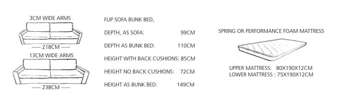 Bonbon FLIP 2 sofa bunk bed