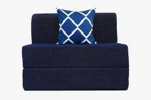 Chenille Sofa Bed, Dotted Blue | 3 x 6.5, Single Seater | Arrow Cushions