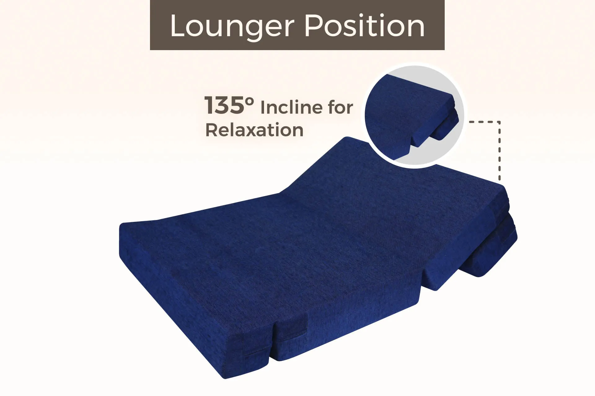 Chenille Sofa Bed, Dotted Blue | 4 x 6, Double Seater | 2 Golden Edge Cushions
