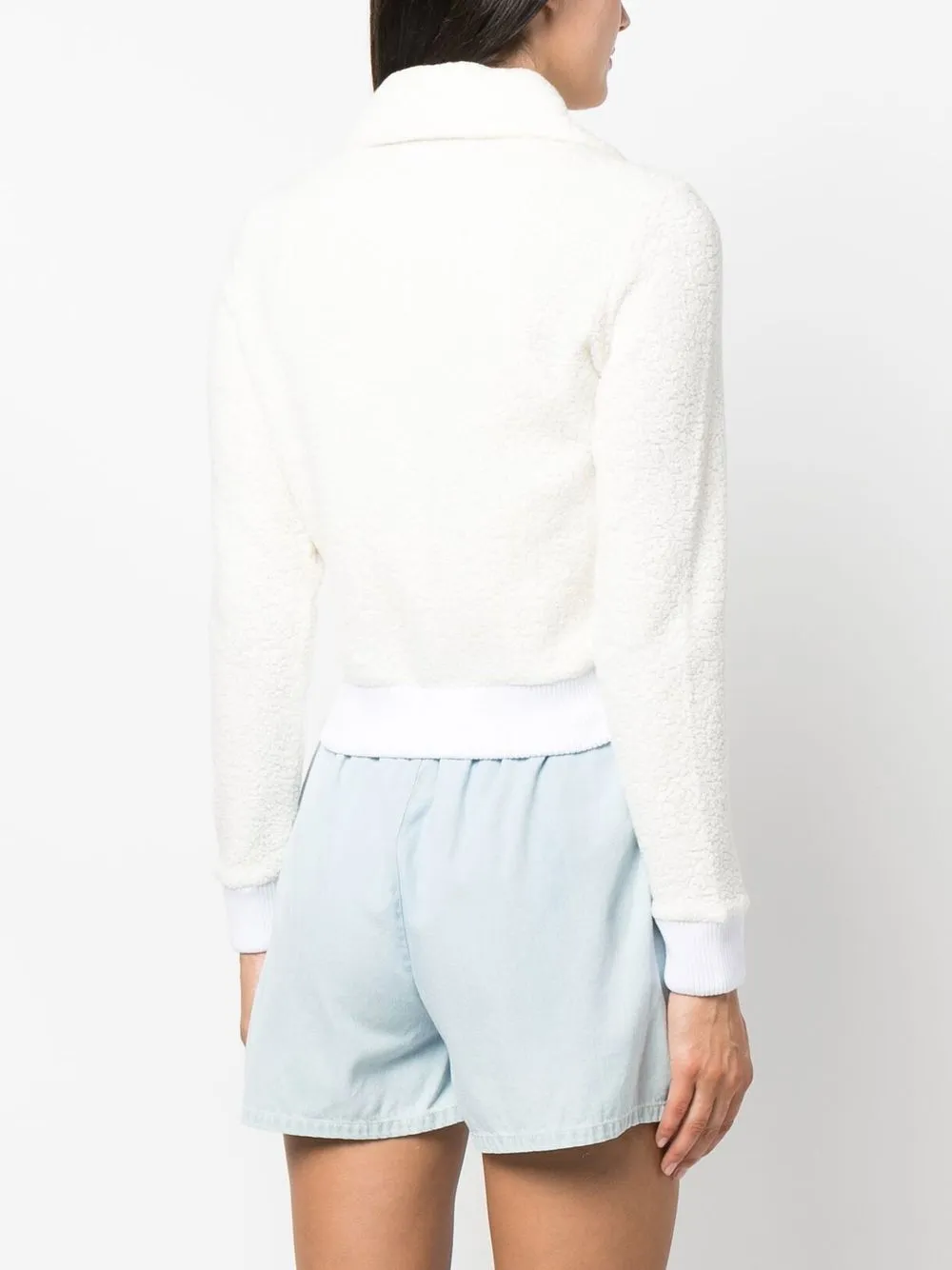 embroidered-logo zip-fastening jacket