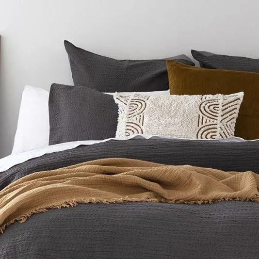 Eucla Charcoal European Pillowcase by Bambury