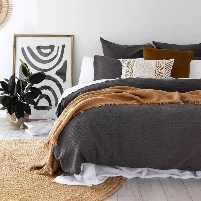 Eucla Charcoal European Pillowcase by Bambury