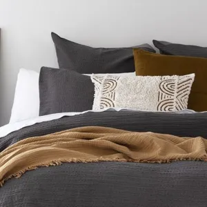 Eucla Charcoal European Pillowcase by Bambury