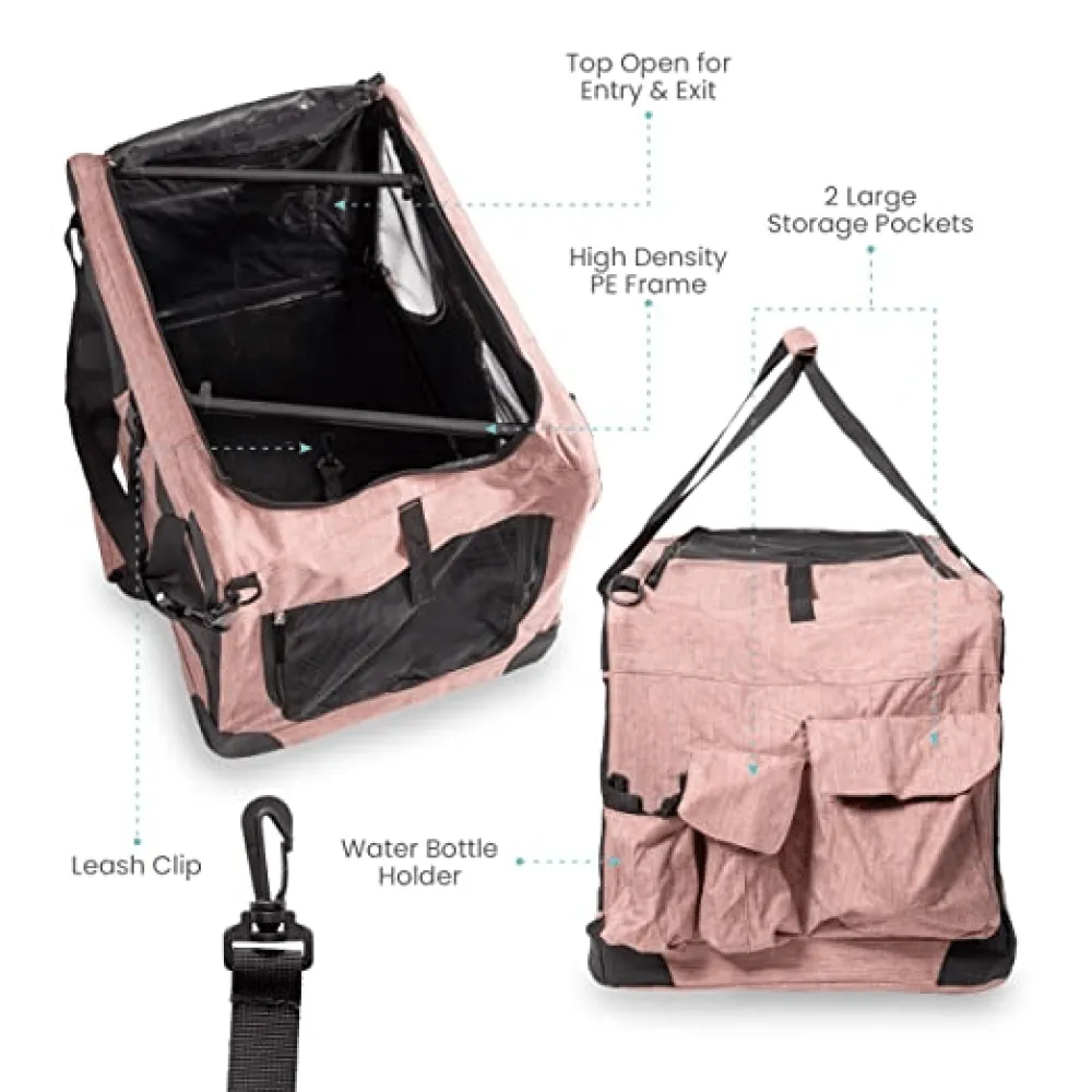 Fofos Comfort Premium Outdoor Carrier for Dogs and Cats (Light Pink)