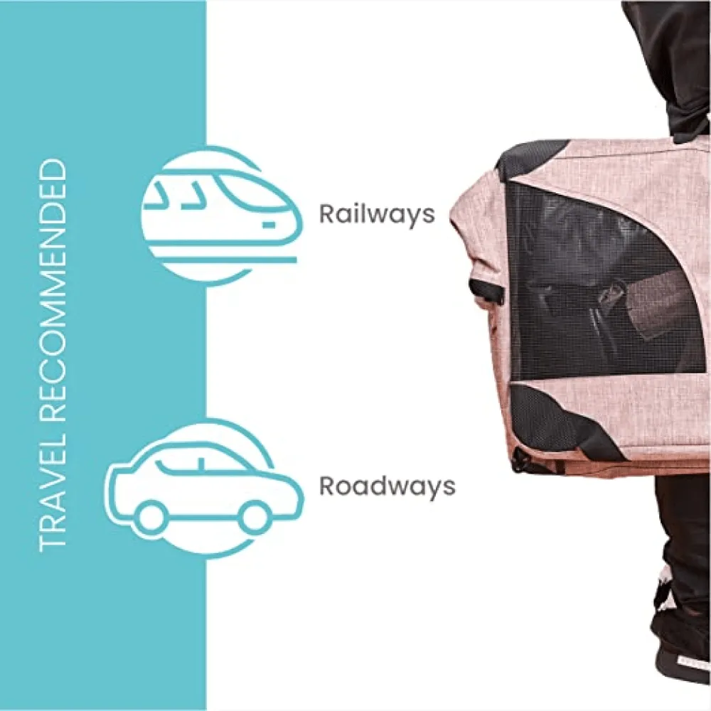 Fofos Comfort Premium Outdoor Carrier for Dogs and Cats (Light Pink)