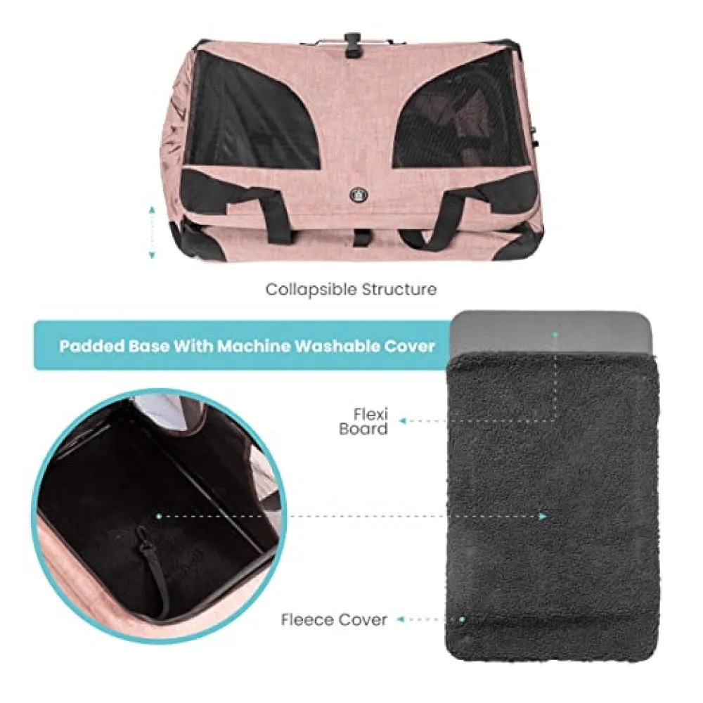 Fofos Comfort Premium Outdoor Carrier for Dogs and Cats (Light Pink)