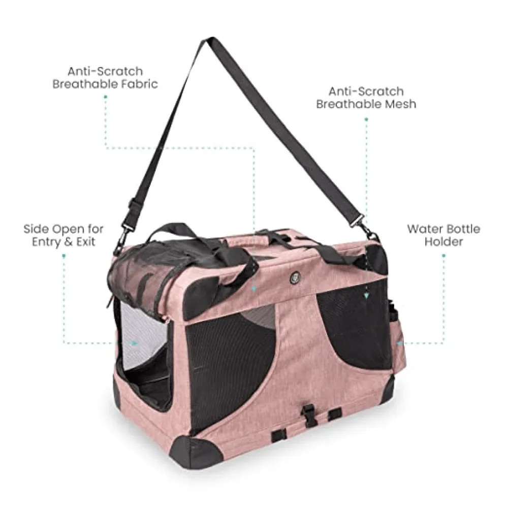 Fofos Comfort Premium Outdoor Carrier for Dogs and Cats (Light Pink)