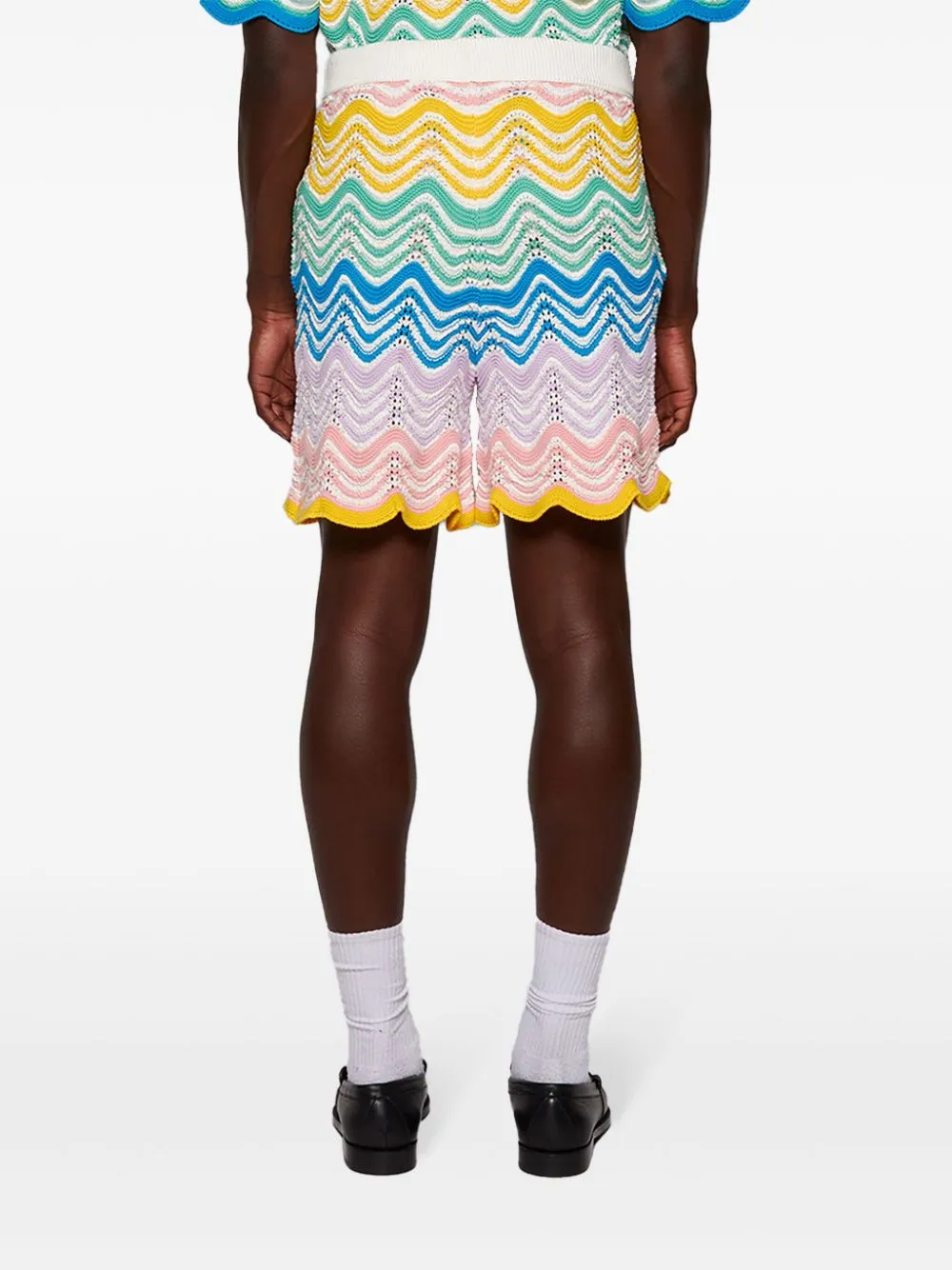 Gradient Wave crochet shorts