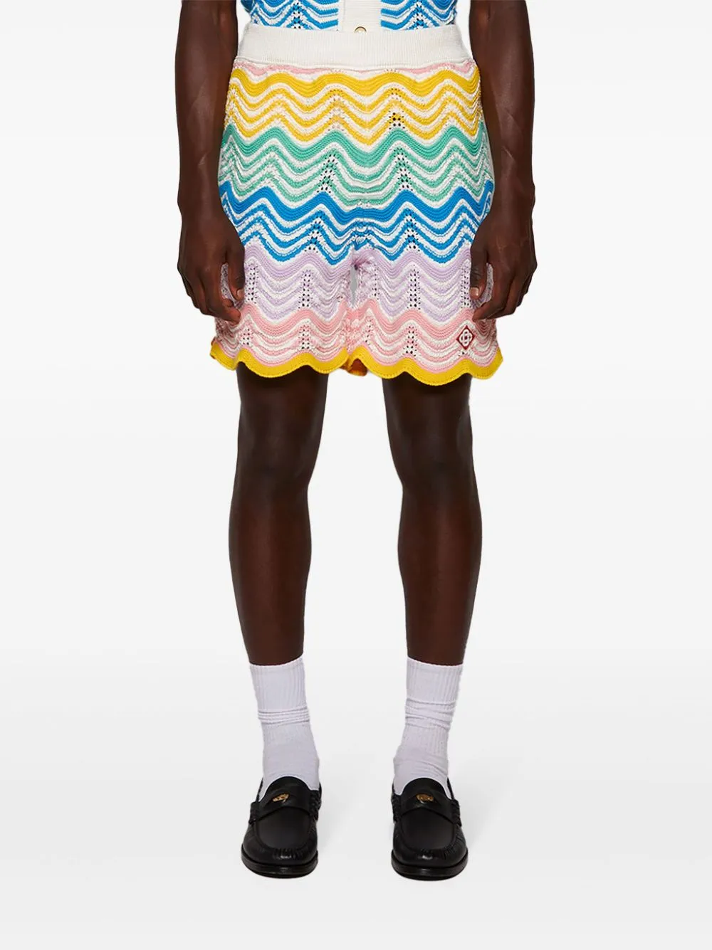 Gradient Wave crochet shorts