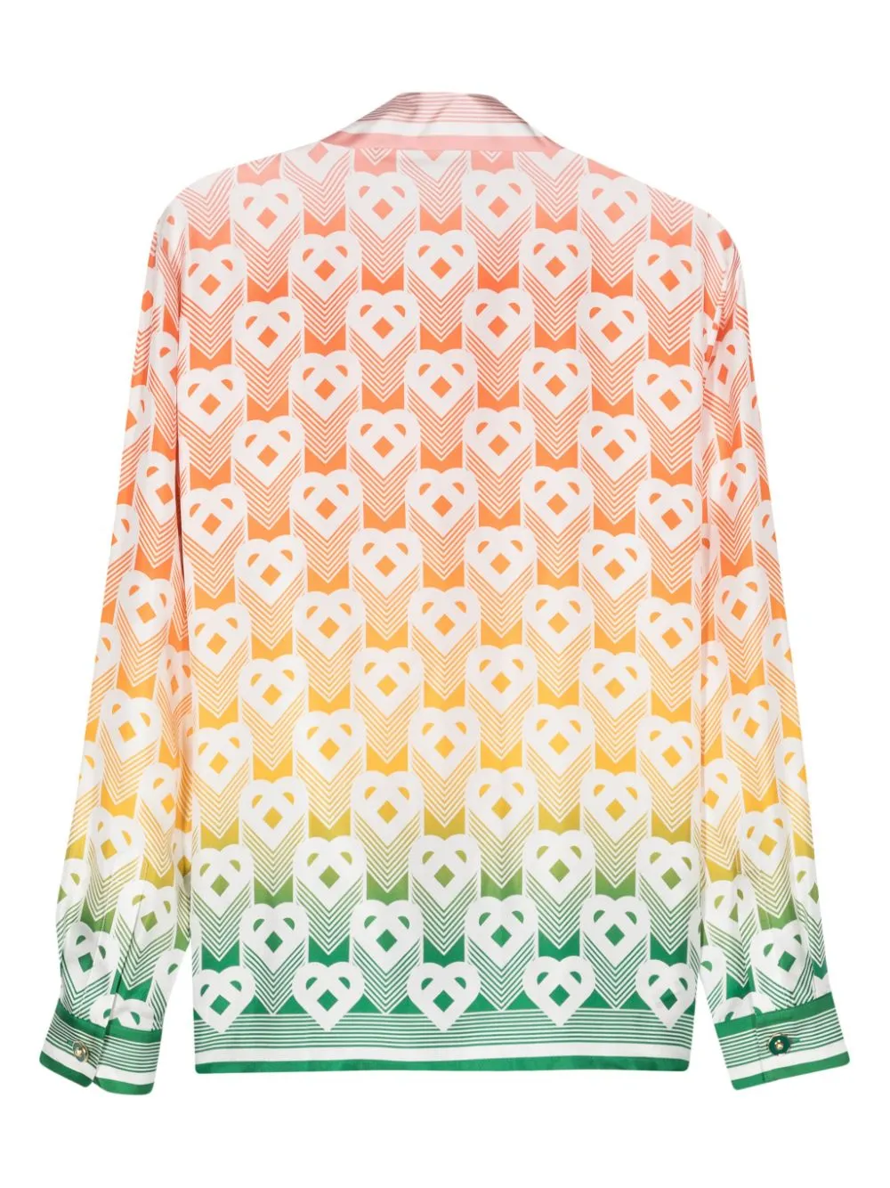 Heart monogram-print silk shirt