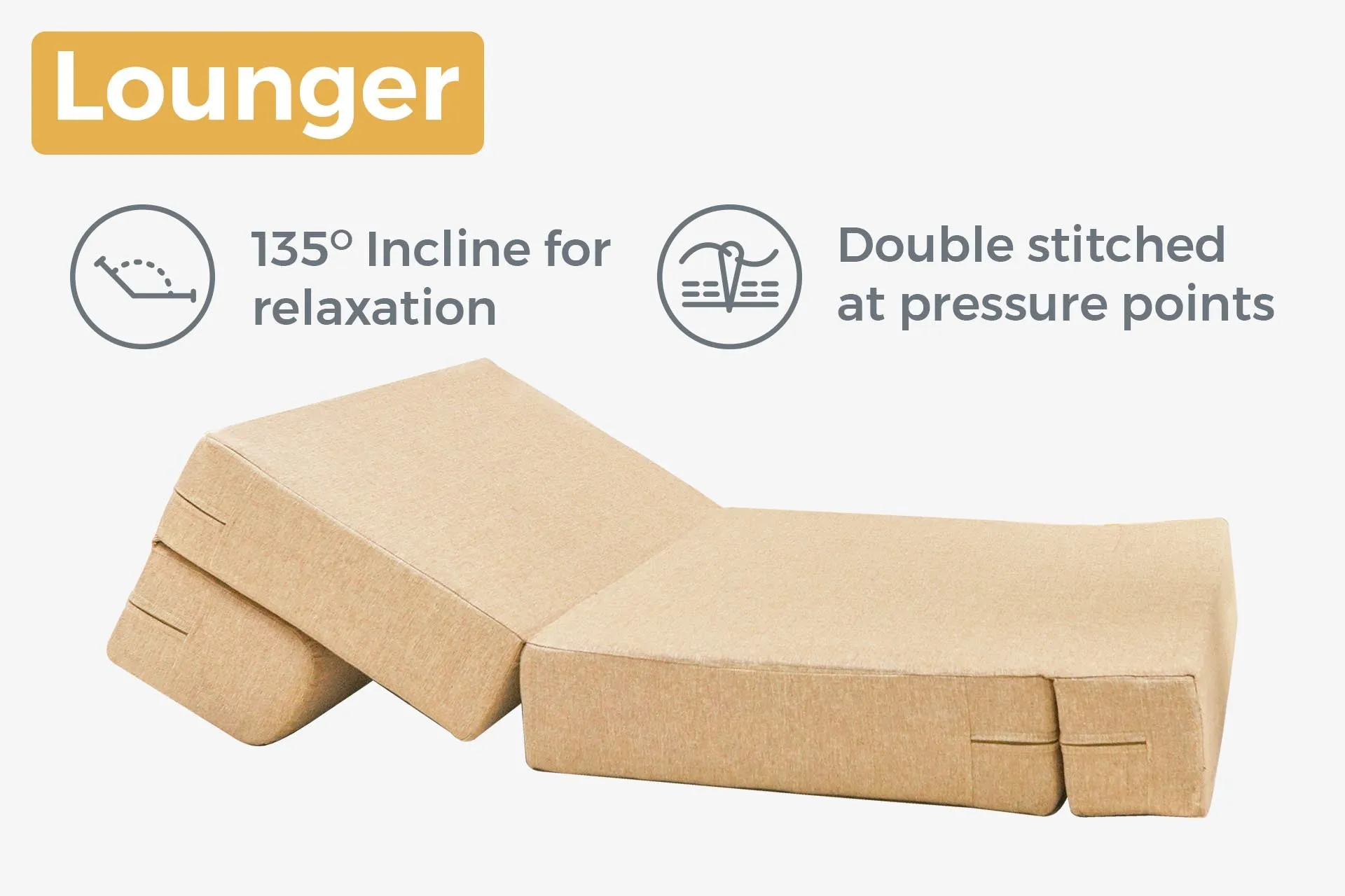 Jute Sofa Bed, Beige | 3 x 6, Single Seater | Jharoka Cushions