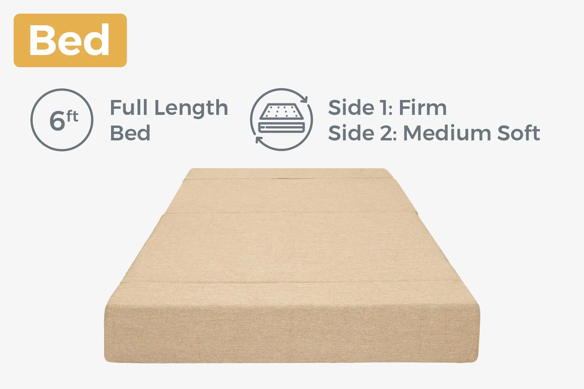Jute Sofa Bed, Beige | 4 x 6, Double Seater | 2 Riverstone Cushions