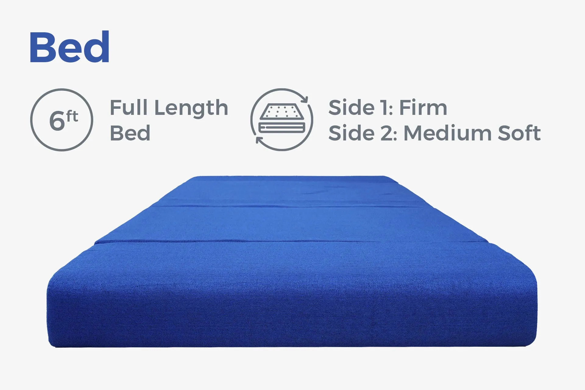 Jute Sofa Bed, Berry Blue | 5 x 6, Three Seater | 2 Blue Medallion Cushions