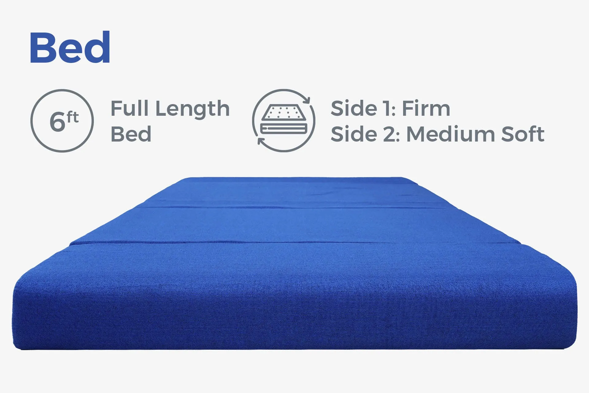 Jute Sofa Bed, Berry Blue | 6 x 6, Three Seater | 2 Blue Medallion Cushions