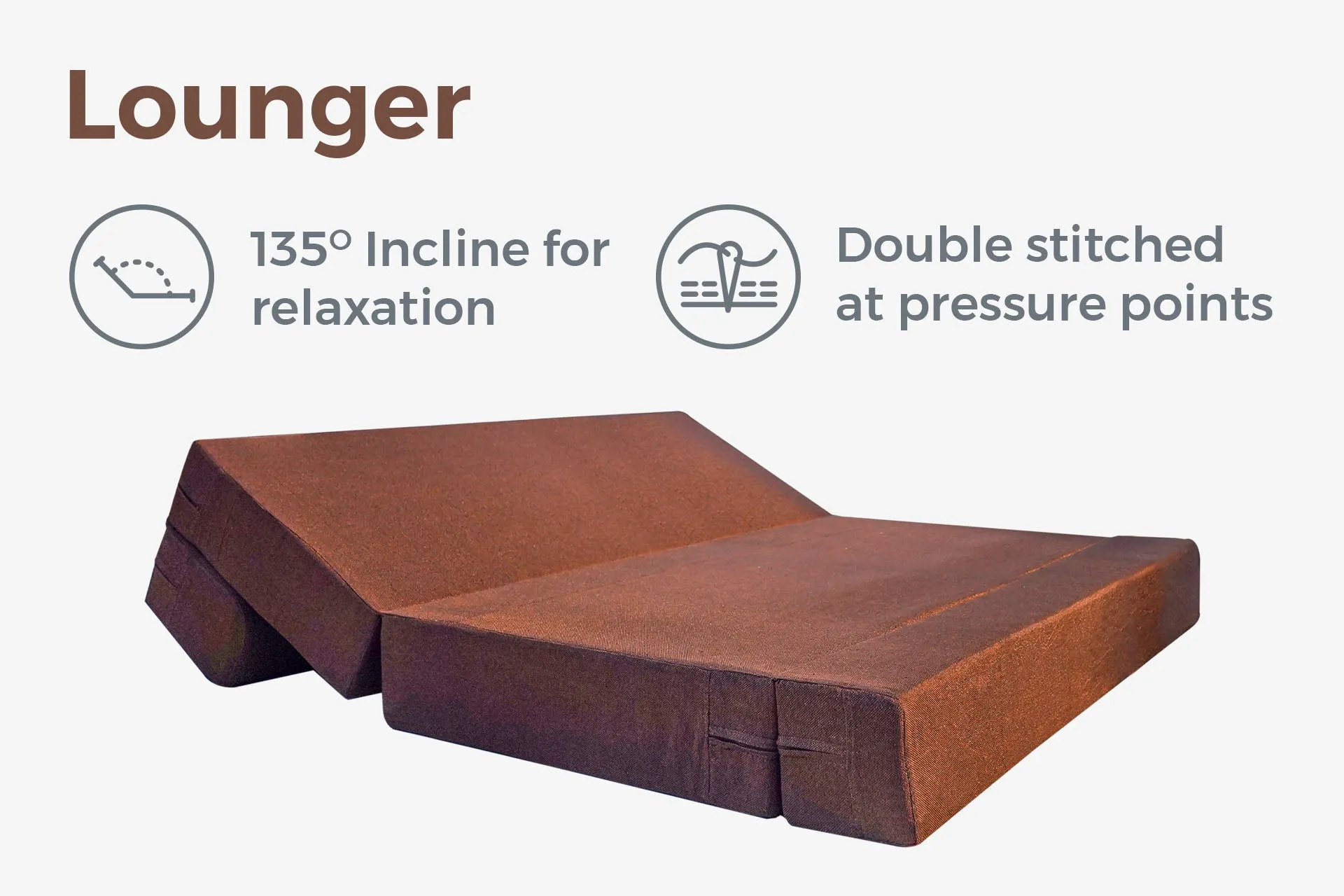 Jute Sofa Bed, Malt Brown | 5 x 6, Three Seater | 2 Jharokha Cushions
