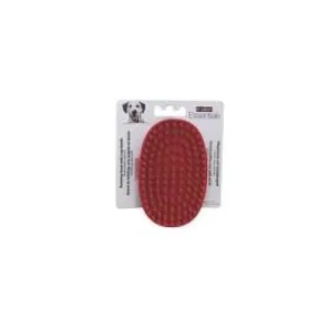 Le Salon Essentials Dog Rubber Grooming Brush with Loop Handle, Red