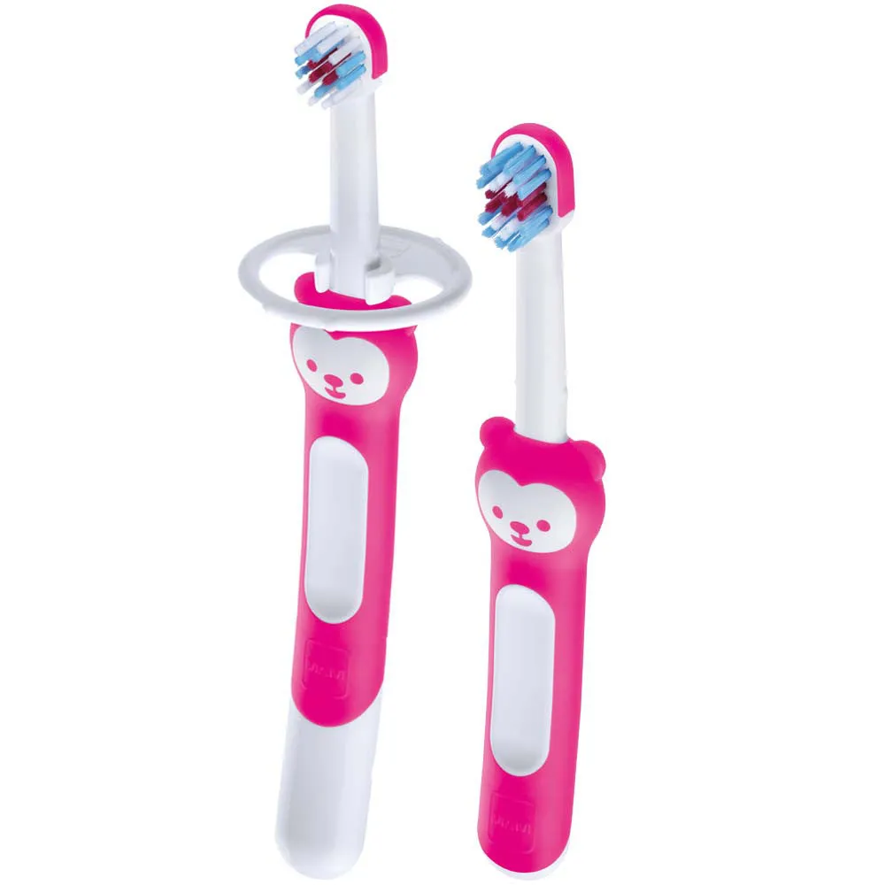 MAM Oral Care Learn To Brush Set With Safety Shield 2 Pack