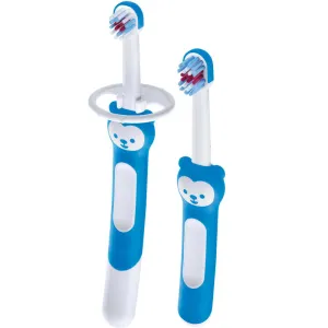 MAM Oral Care Learn To Brush Set With Safety Shield 2 Pack