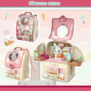 (Net) Rabbit Care Backpack Play Set - Educational Pretend Play for Kids