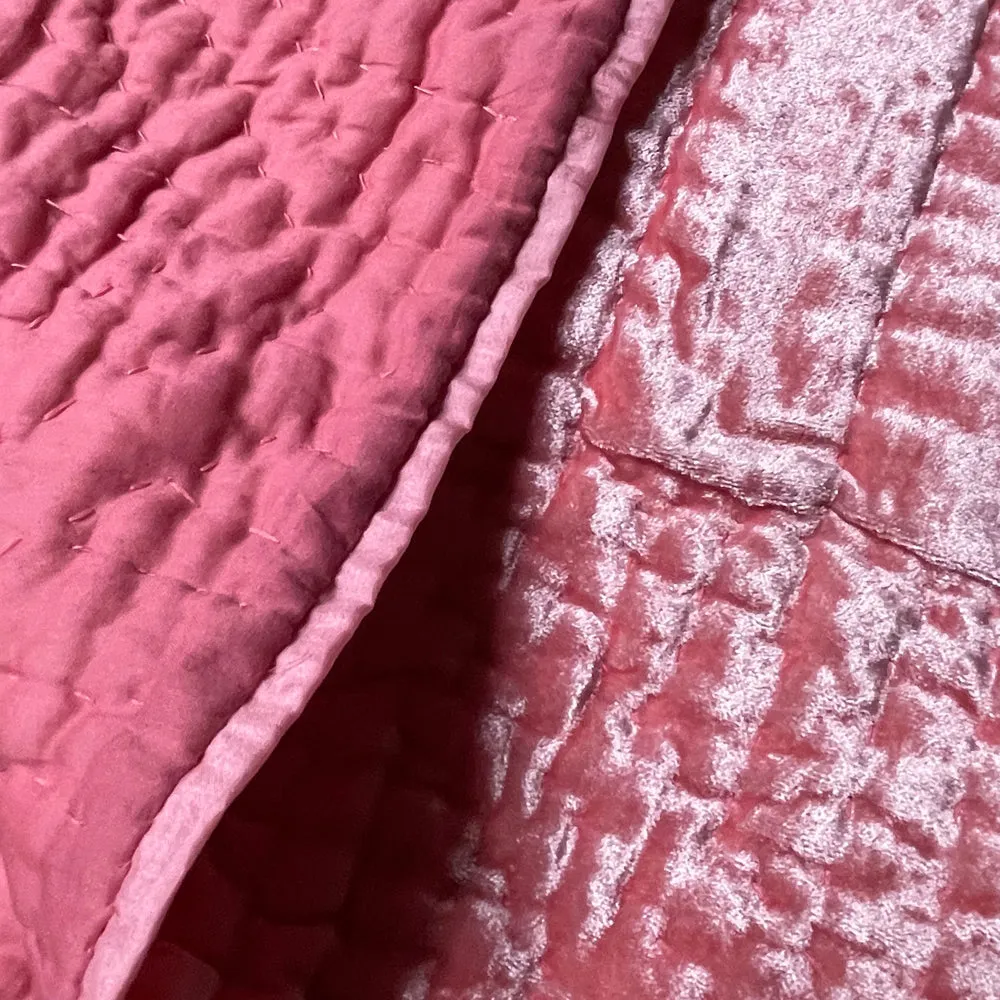 Silk Velvet Throw in Sorbet Pink