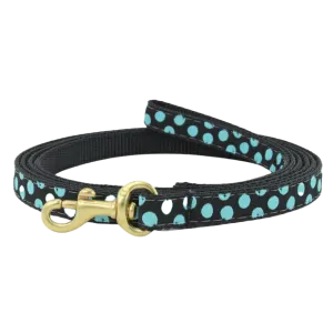 Teacup Leash | Black & Aqua Dots