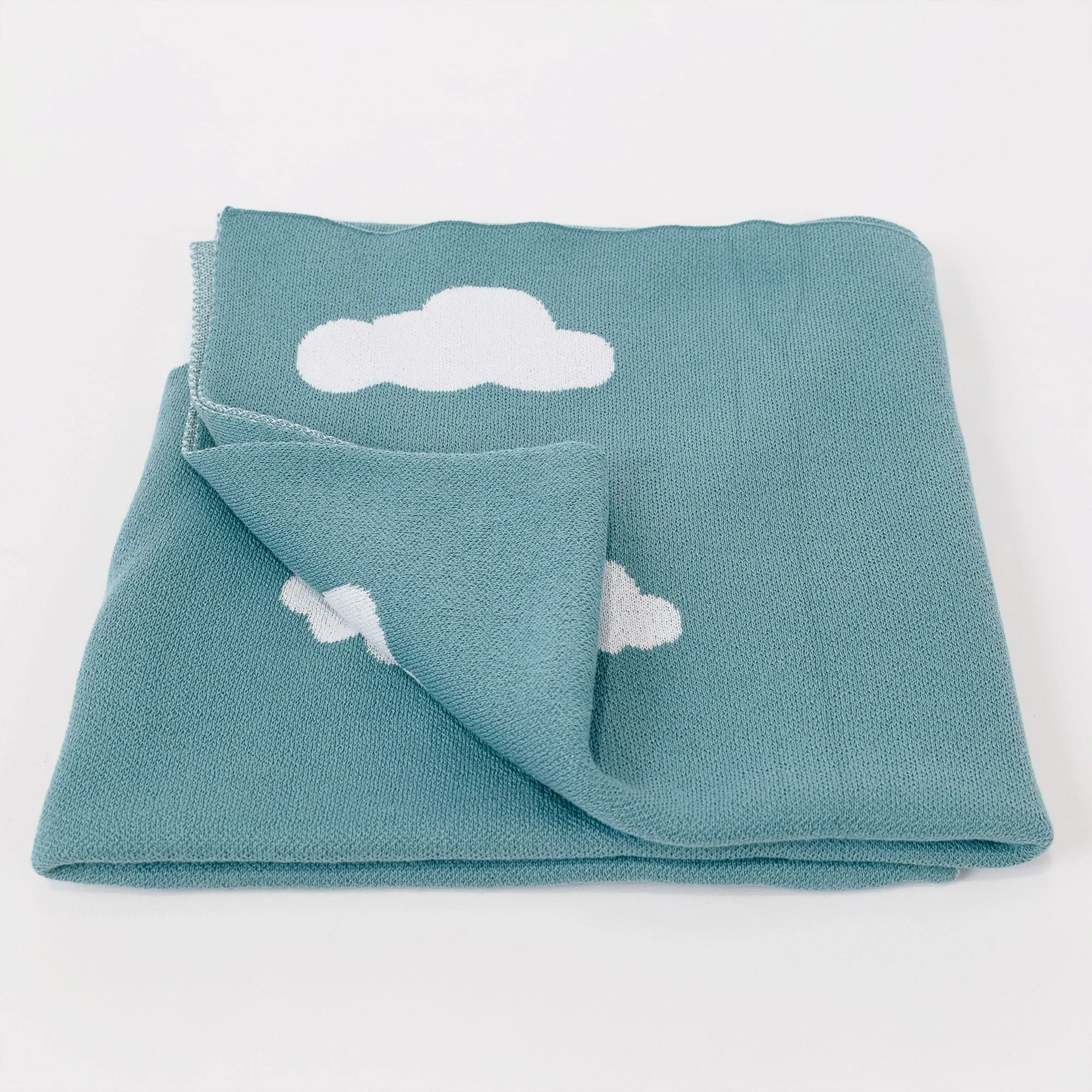 Throw / Blanket - Knitted Cloud Blue